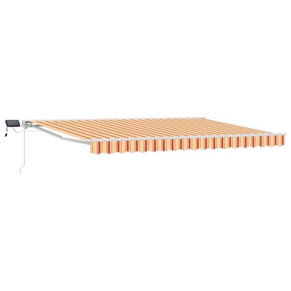 Manuell markisram med LED-lampor Gul, Orange och Vit 4 × 3 m
