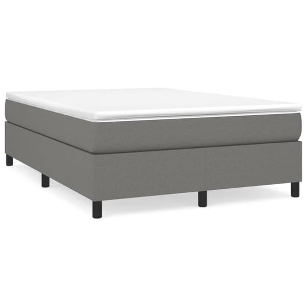 Ramsäng med madrass mörkgrå 140x190 cm tyg