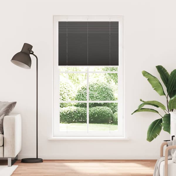 Plisserad persienn svart 105x200 cm tyg bredd 104,4cm polyester