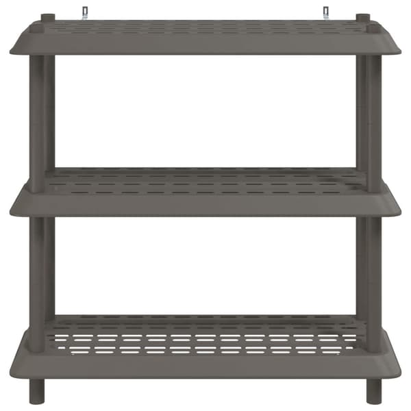 Hyllsystem 3 nivåer 100 x 40 x 96 cm PP Ljusgrå