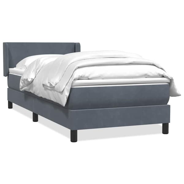 Ramsäng med madrass mörkgrå 80x210 cm sammet