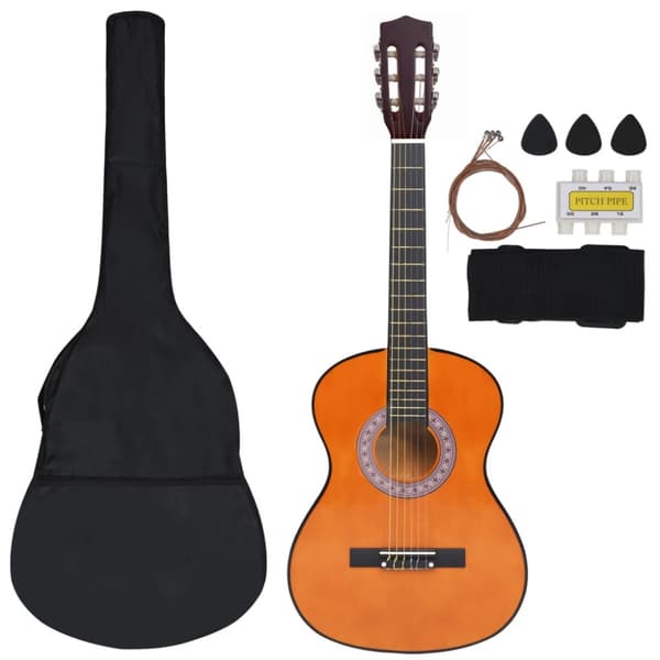 Gitarr för nybörjare 8 delar klassisk svart 3/4 36"