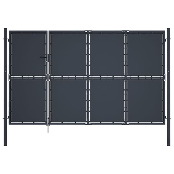 Trädgårdsgrind stål 350x175 cm antracit