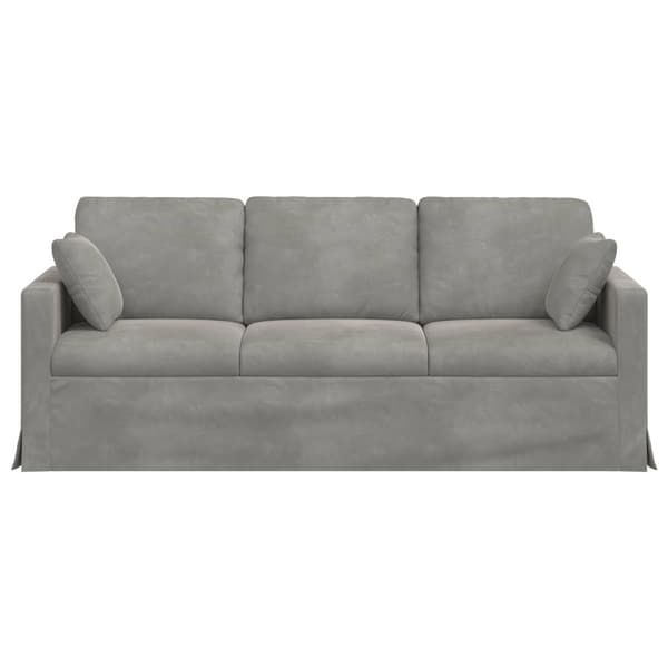 Soffa Ljusgrå 198 x 78 x 80 cm Sammet
