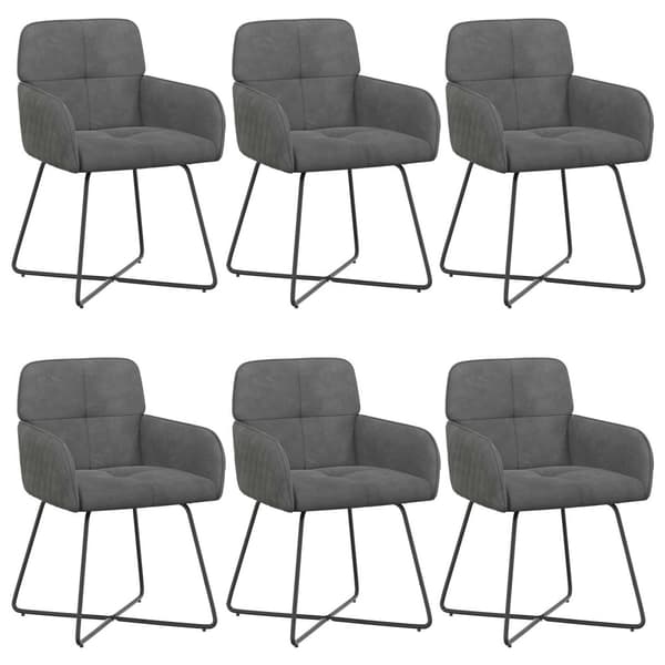 Matstolar 6 pcs Sammet Mörkgrå 59 x 56,5 x 86 cm