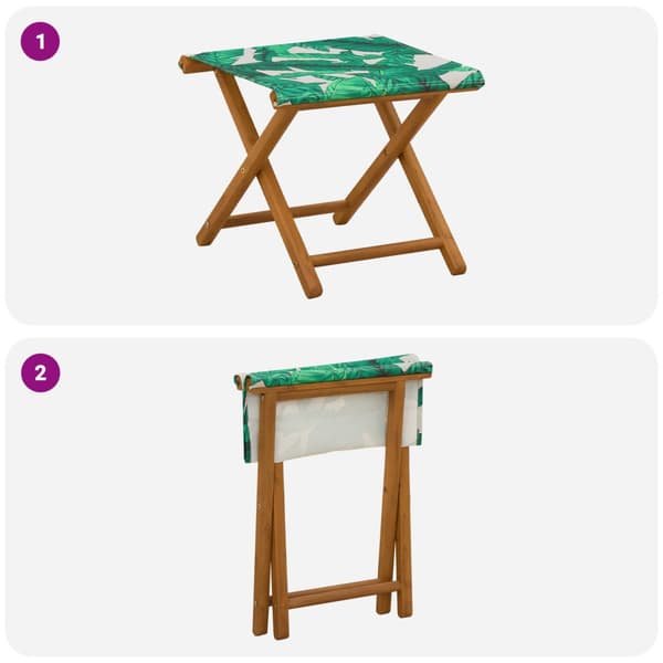 Deck Chair 2 pcs Massiv Eukalyptus Trä Bladmönster