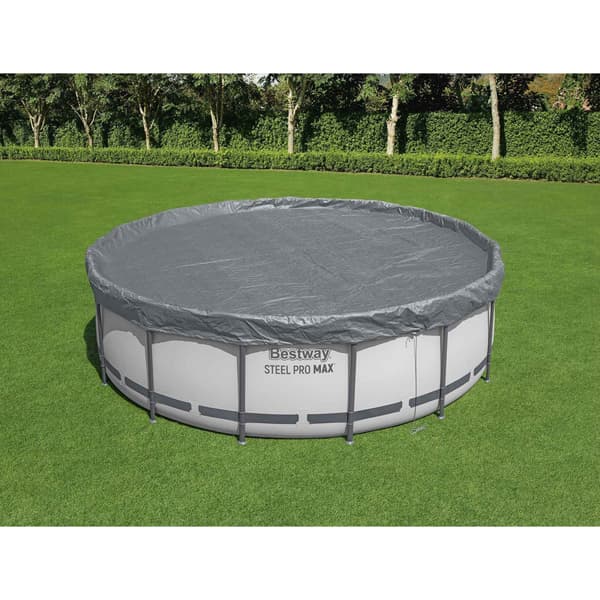 Bestway Pooltäcke Ø4,27 m Rund Polyester Grå