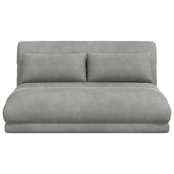 Golvstol Ljusgrå 110 x 82 x 55 cm Sammet