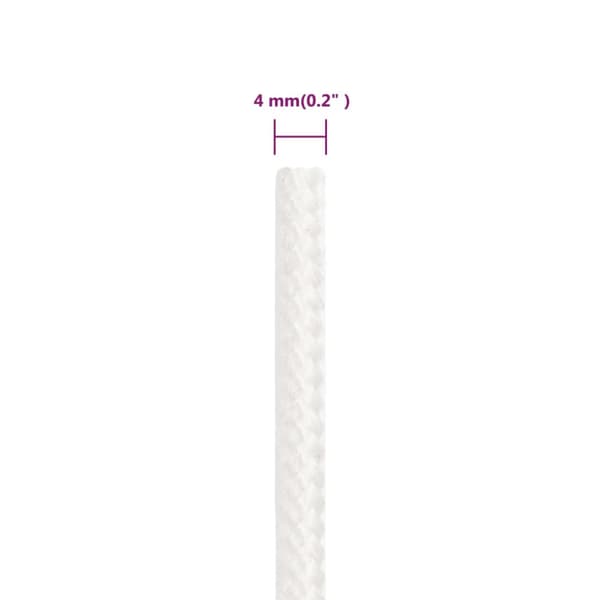 Båtlina helvit 4 mm 25 m polypropylen