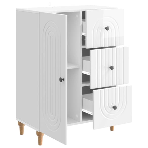 Sideboard Vit högglans 66 x 34,5 x 90 cm Konstruerat trä