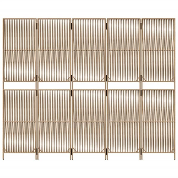 Rumsavdelare 5 paneler beige konstrottning