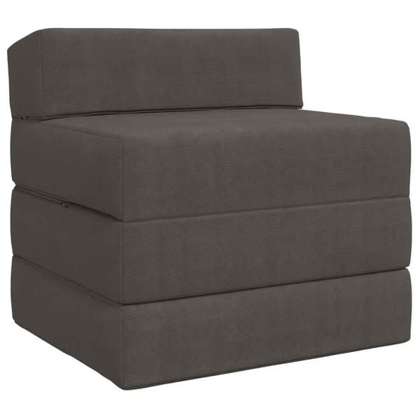 Fällbar Soffbed Mörkgrå 200 x 70 x 10 cm Kordread tyg