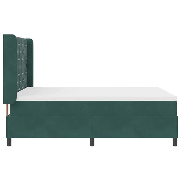 Bäddfjäder med madrass Mörkgrön 140 x 190 cm Sammet