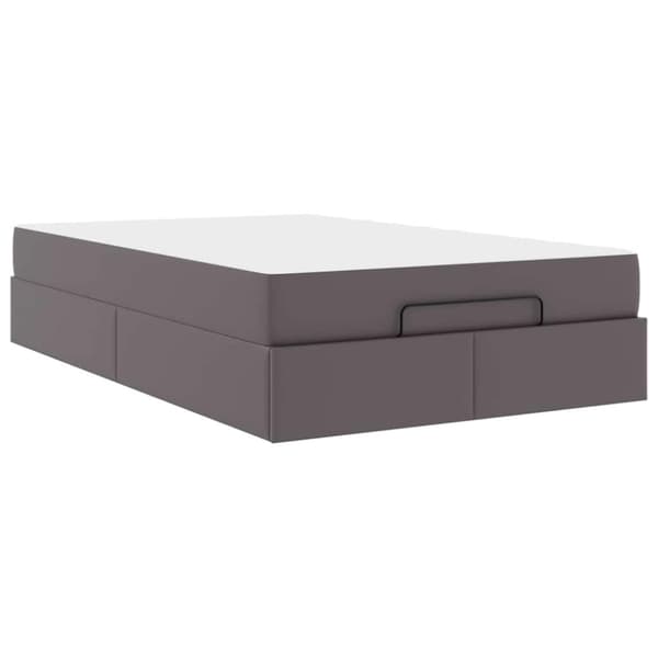 Sängram med madrass Övrigt 2 pcs Grå PVC