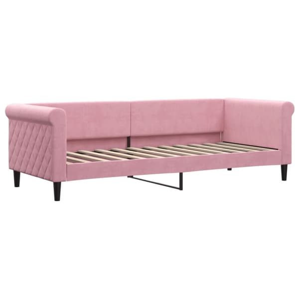 Dagbädd utdragbar med lådor rosa 80x200 cm sammet