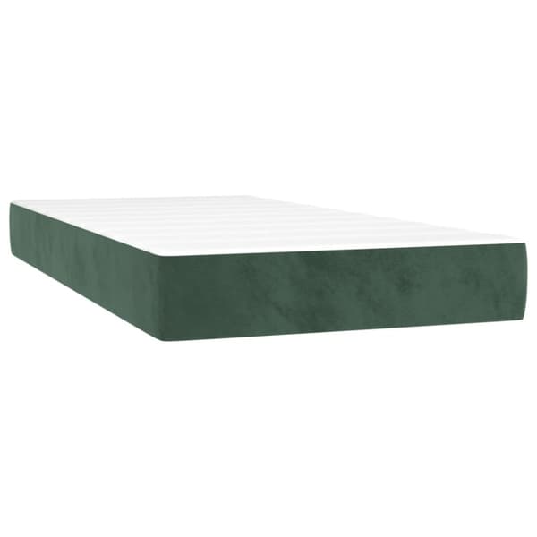 Ramsäng med madrass mörkgrön 200x200 cm sammet