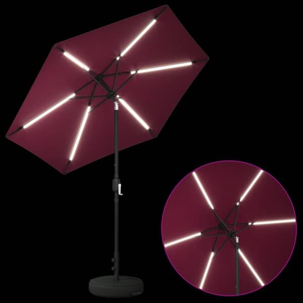 Trädgårdsparasol med LED Lampor 230 x 230 cm Polyester