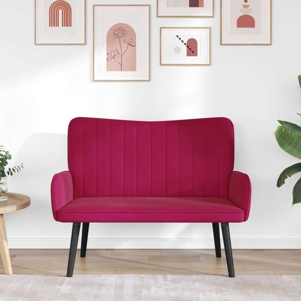 Tvåsitssoffa Vinröd 115 x 61 x 87 cm Sammet