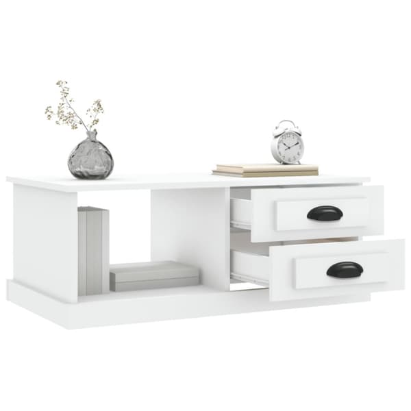 Soffbord vit 90x50x35 cm konstruerat trä