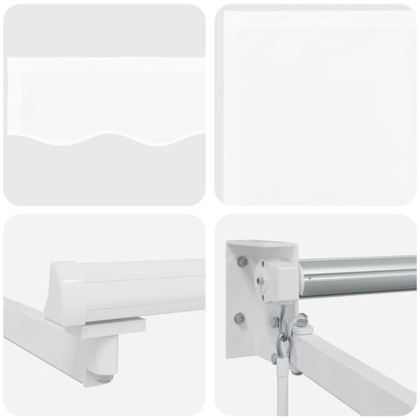Manuell utdragbar markis med LED-lampor Vit 3,5 x 2 m