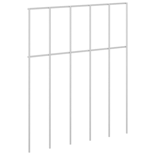 Trädgårdsstängselpanel 48 pcs Galvaniserat stål Silver