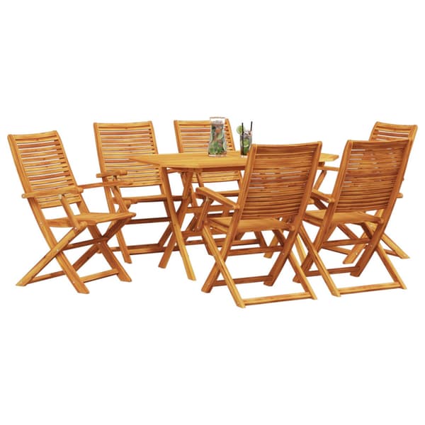 Trädgårdsmöbelset 7 pcs Brun Massivt Akaciaträ
