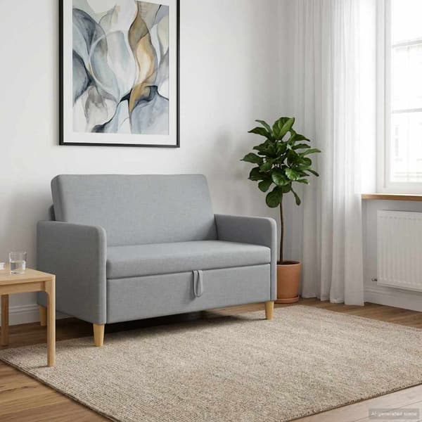 Soffa med förvaring Ljusgrå 122 x 78 x 87 cm Polyester