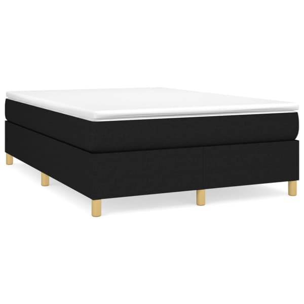 Boxspring-sängram svart 140x200 cm tyg