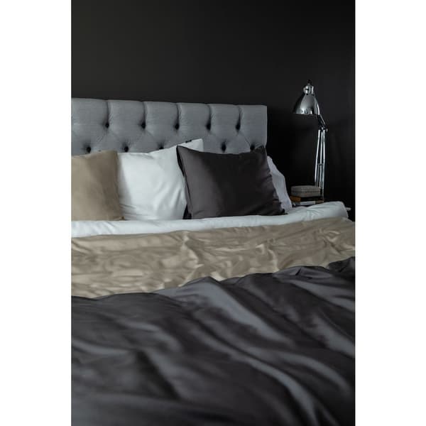 Bäddset Nottingham Percale Lyocell Mörkgrå 230 x 220