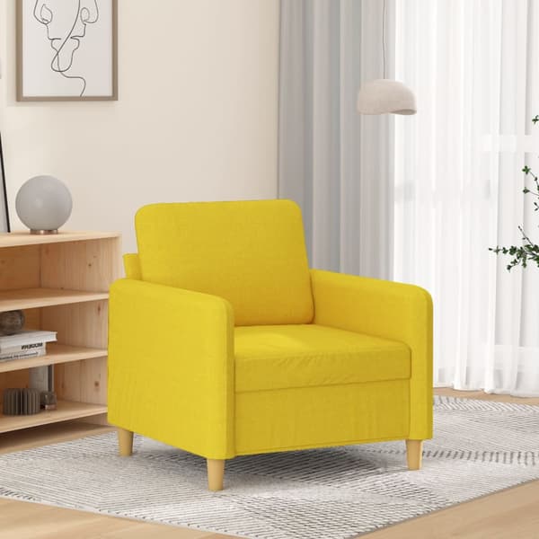 Fåtölj ljusgul 60 cm tyg