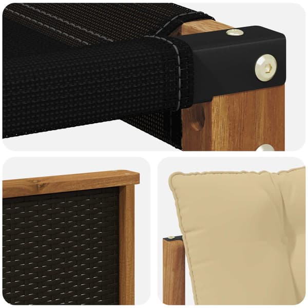 Utomhussoffset med kudde 3 pcs Naturlig och Beige