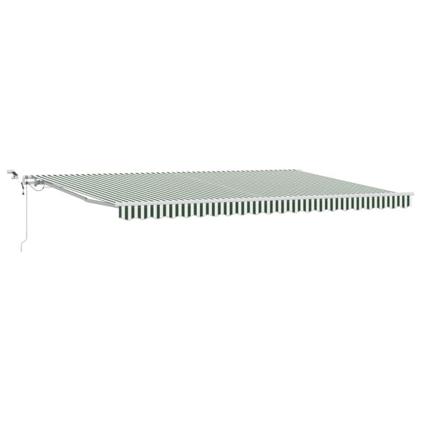 Markis tyg Grön och Vit 500 × 300 cm Polyester