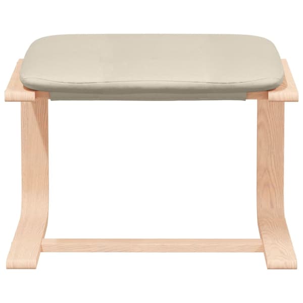 Fotpall gräddvit 51x41x40 cm tyg