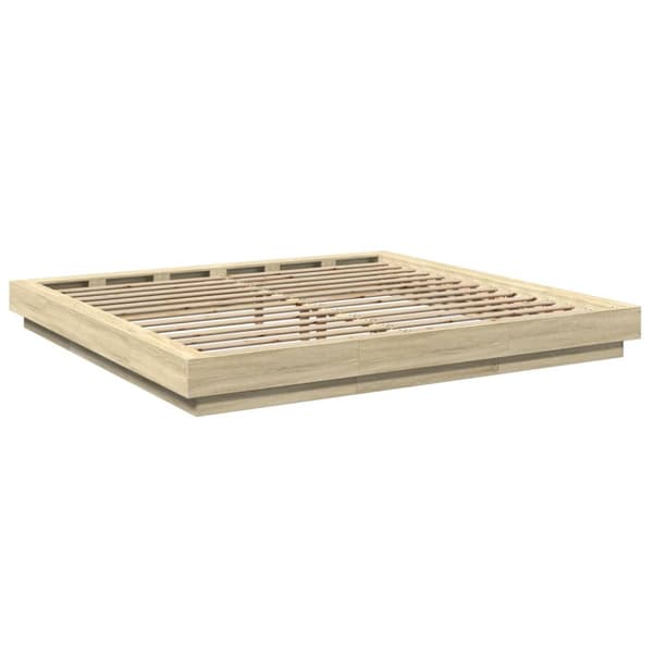 Sängram sonoma-ek 200x200 cm konstruerat trä