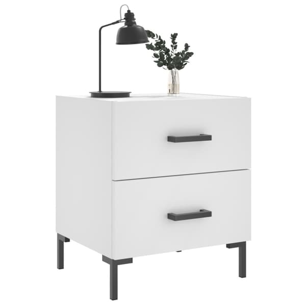 Sängbord vit 40x35x47,5 cm konstruerat trä