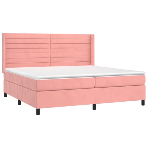 Ramsäng med madrass rosa 200x200 cm sammet