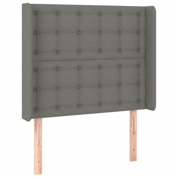 Ramsäng med madrass mörkgrå 100x200 cm tyg
