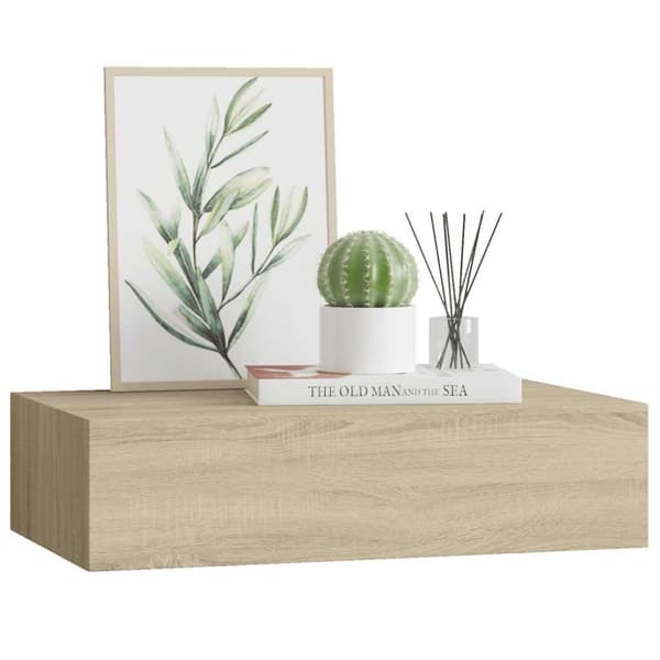 Väggmonterad låda ek 40x23,5x10 cm MDF