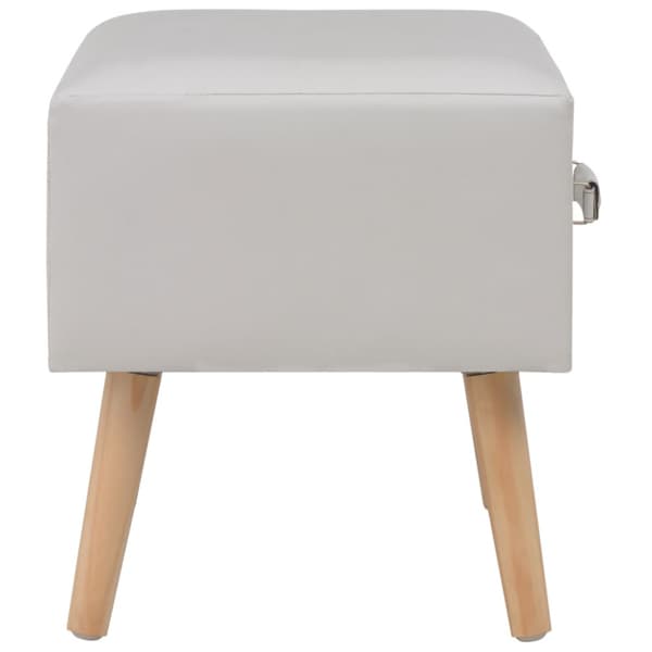 Sängbord vit 40x35x40 cm konstläder
