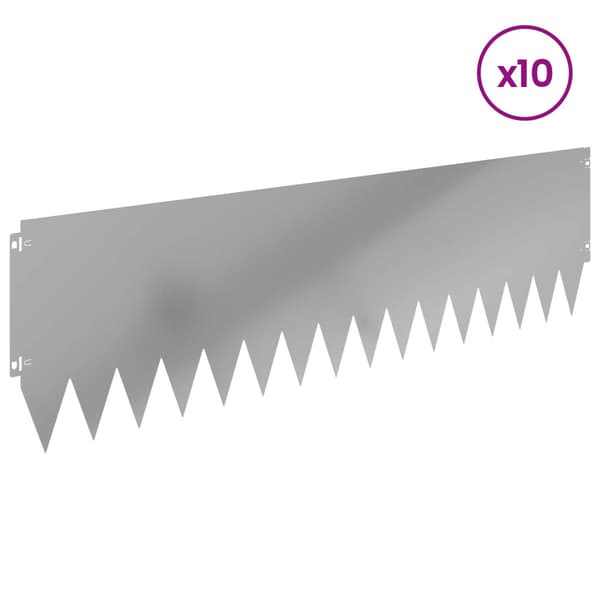 Kant för gräsmatta 10 pcs 103 x 30 cm Stål Silver