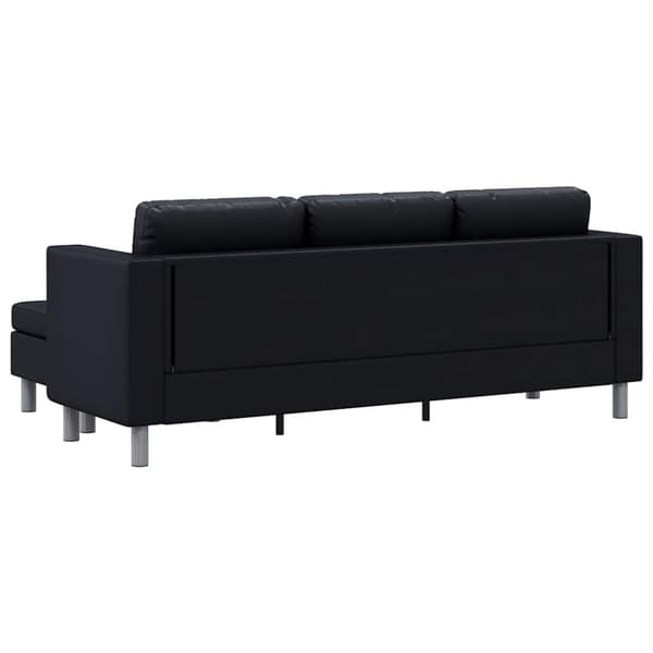 Divansoffa 3-sits konstläder svart