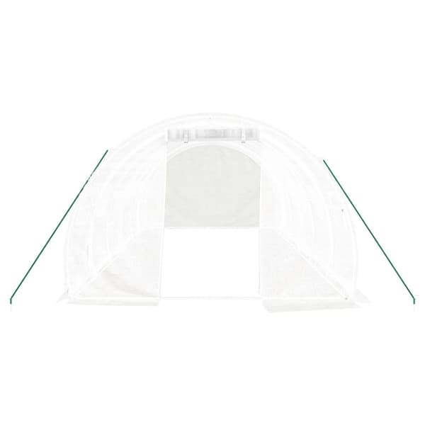Växthus med stålram vit 18 m² 6x3x2 m