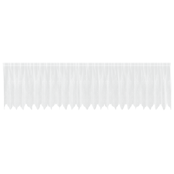 Spetsgardin med gardiner Blommor Vit 80 x 600 cm Polyester