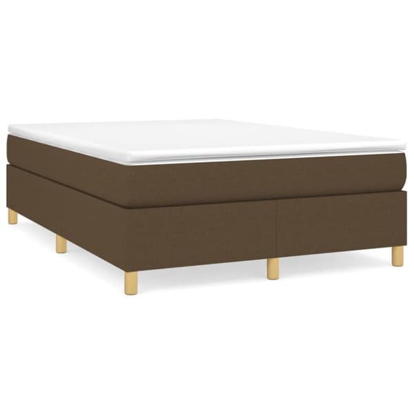 Boxspring-sängram mörkbrun 140x200 cm tyg
