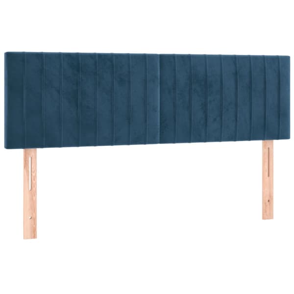 Ramsäng med madrass mörkblå 140x200 cm sammet