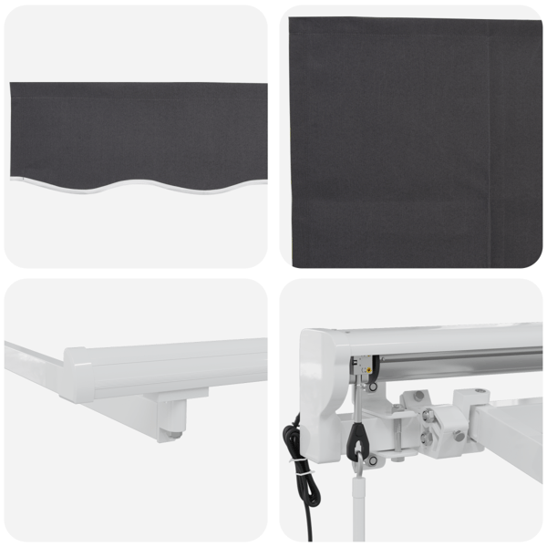 Markisram Antracit 300 x 200 cm Polyester med PU-beläggning