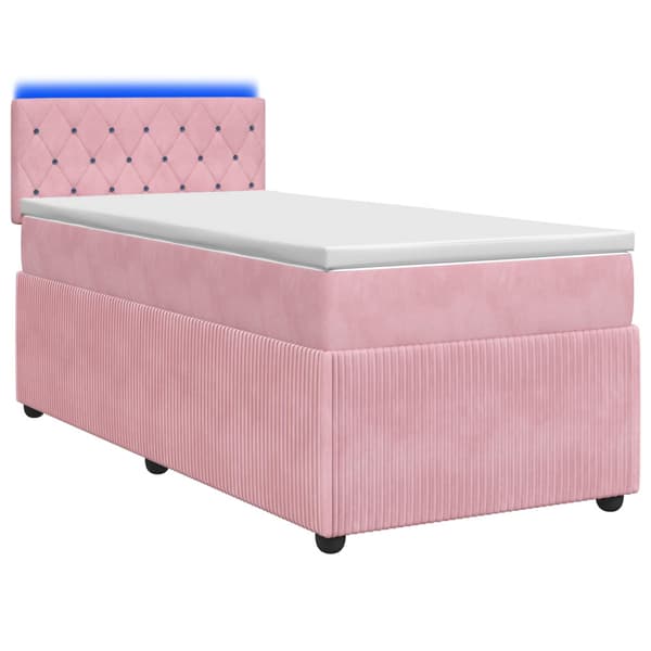 Kontinentalsäng med madrass Rosa 100 x 200 cm Sammet