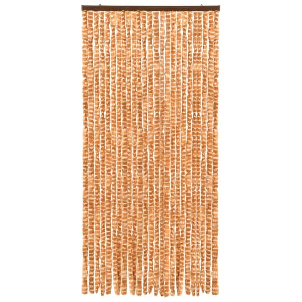 Insektsdraperi ockra och vit 100x220 cm chenille