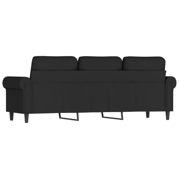 3-sitssoffa svart 180 cm sammet