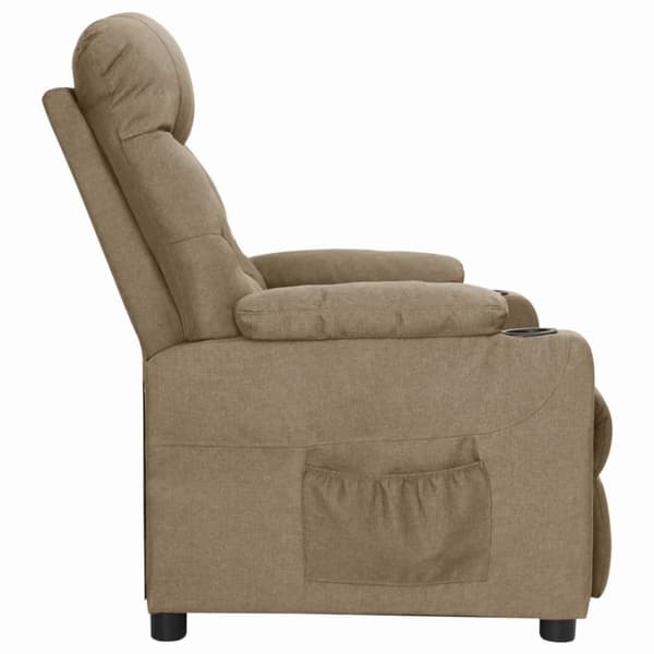 Reclinerfåtölj taupe tyg